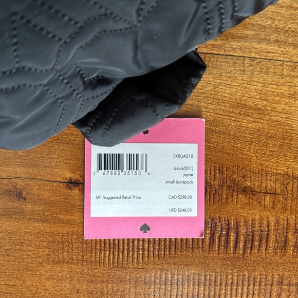 Kate Spade Black Quilted Small Backpack PXRUA518 - Picture 3 of 4